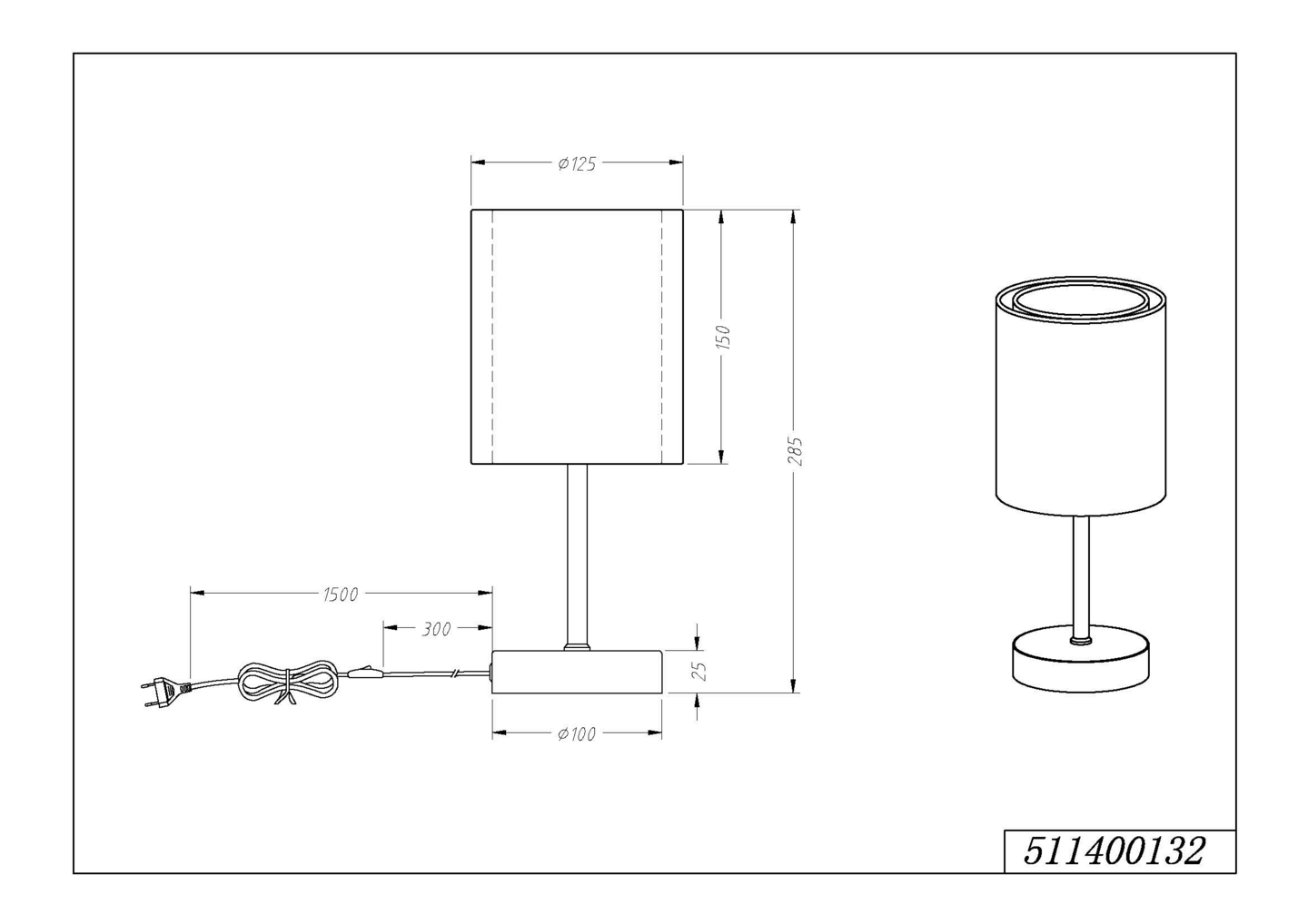 Pöytävalaisin TRIO Burton E14 mattamusta