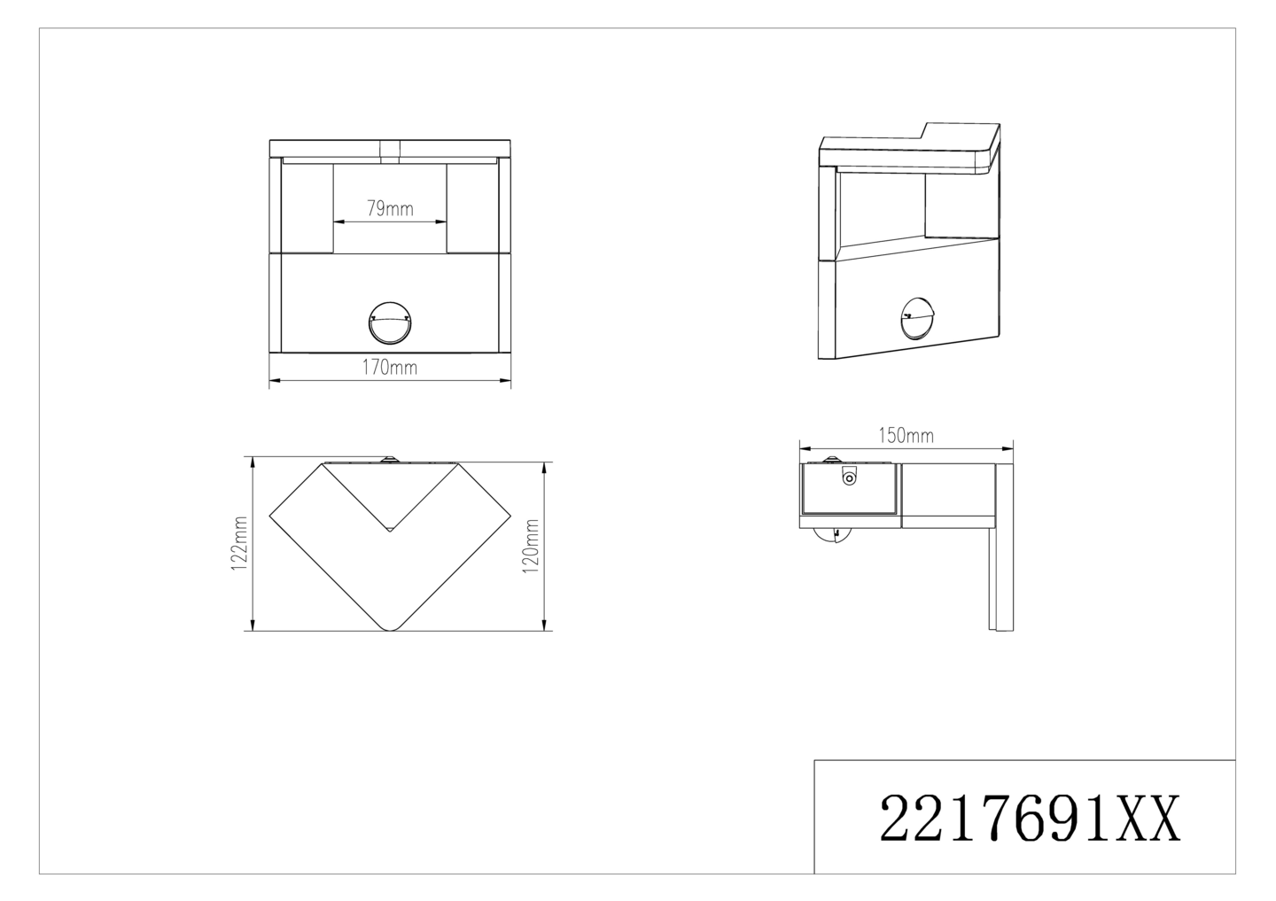 Ulkoseinävalaisin TRIO Ganges led 1000lm antrasiitti liiketunnistimella