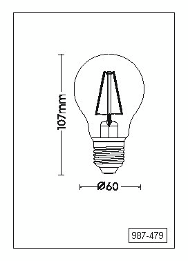 Led-lamppu TRIO Filament vakio E27 4W 470lm 3000K ruskea