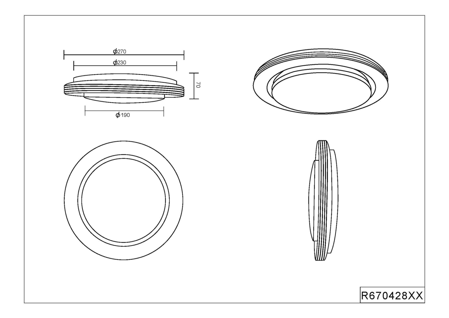 Kattovalaisin TRIO Atria led 1080Lm 27cm mattamusta
