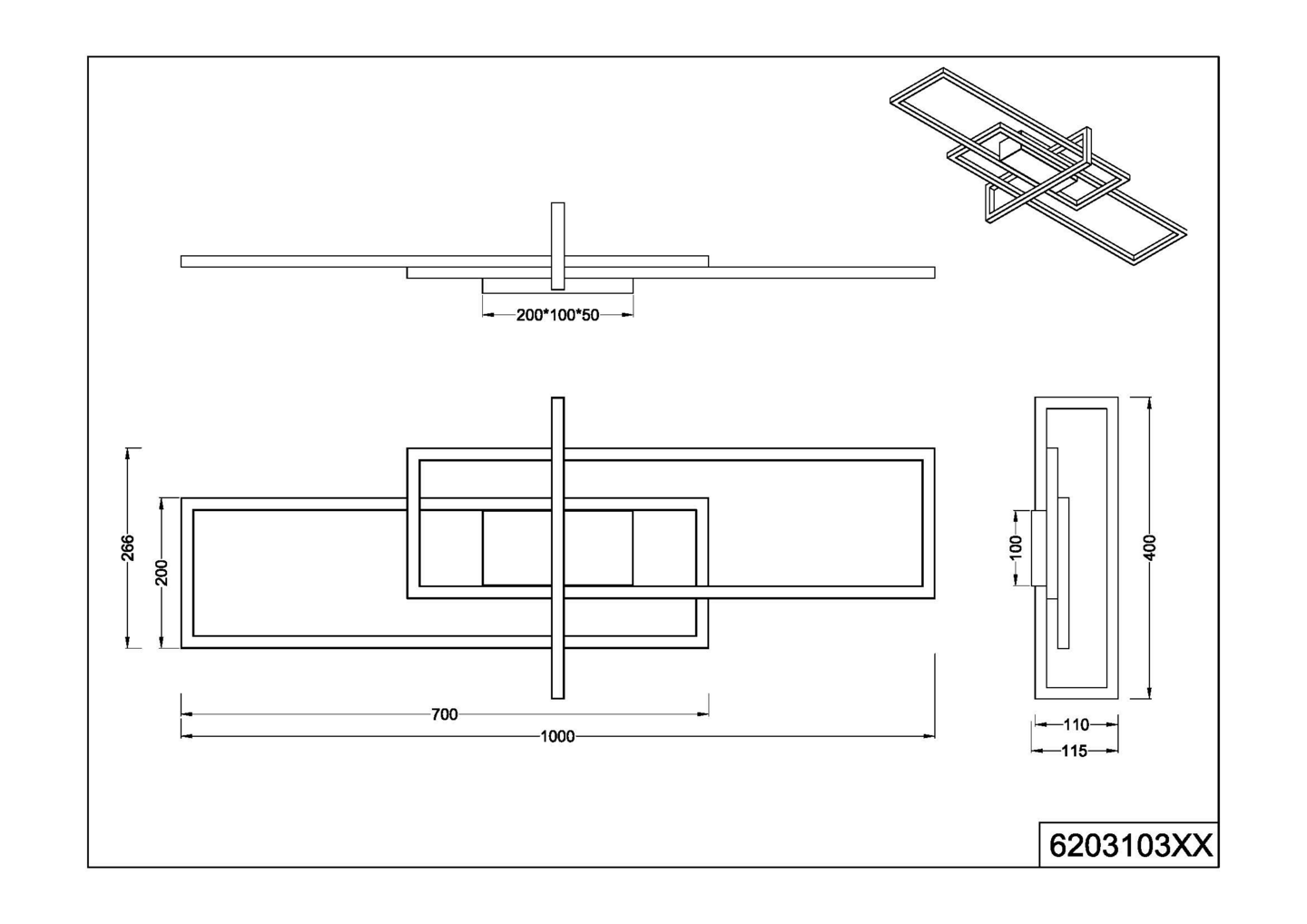 Kattovalaisin TRIO Salinas led 3900lm mattamessinki/mattamusta