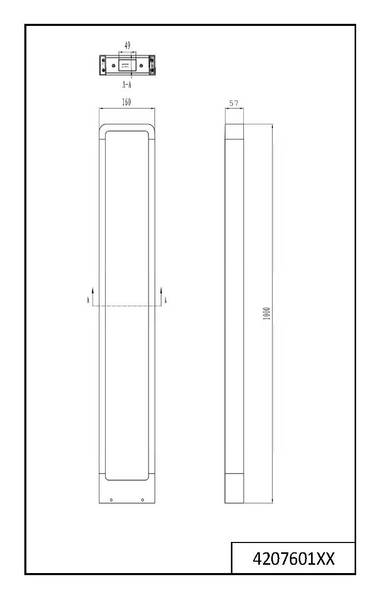 Ulkopylväsvalaisin TRIO Reno led 450lm 100cm antrasiitti