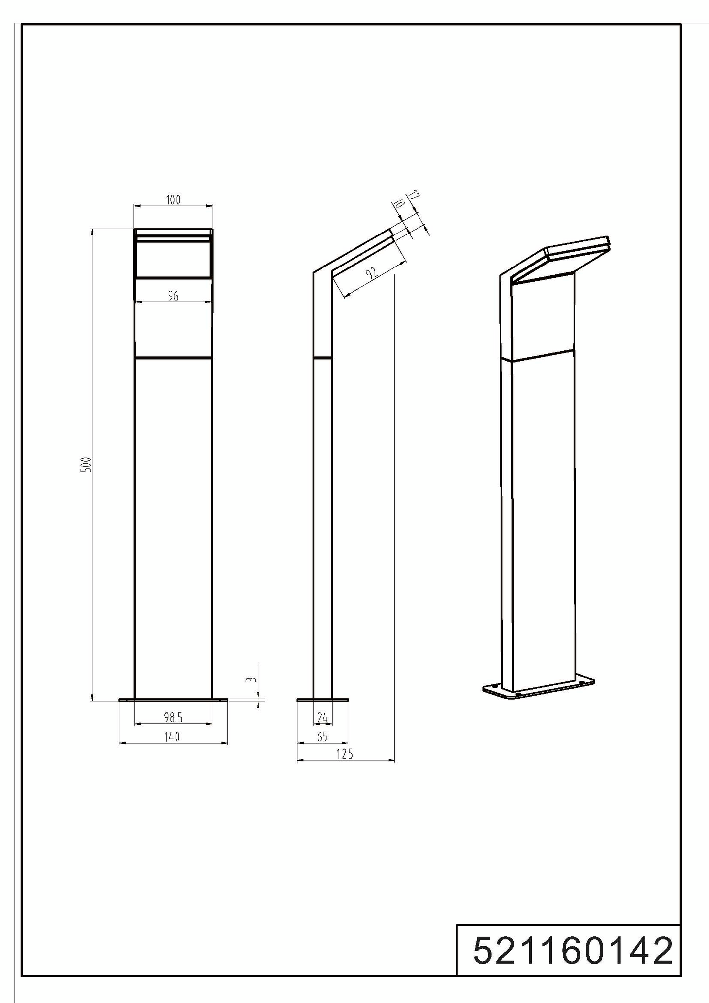 Ulkopylväsvalaisin TRIO Pearl led 900lm 50cm antrasiitti