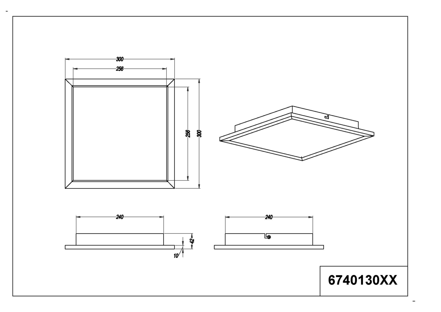 Kattovalaisin TRIO Phoenix led 1700lm 30x30cm mattamusta