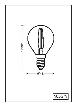 Led-lamppu TRIO Filament vakio E14 2W 225lm 2700K ruskea
