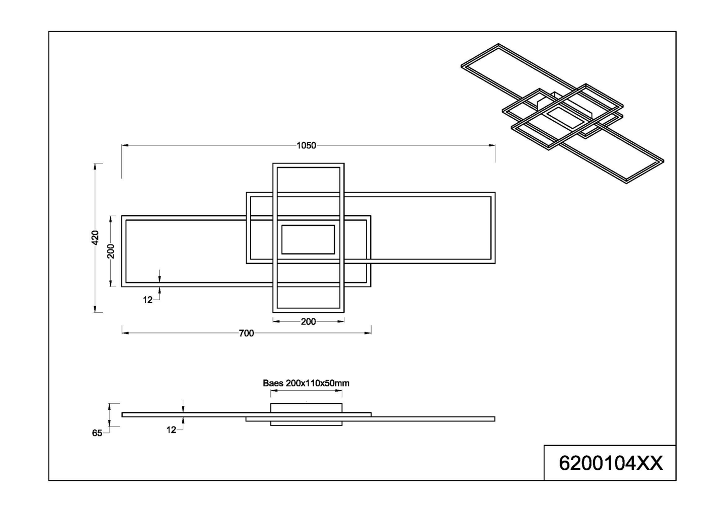 Kattovalaisin TRIO Irvine led 7100lm mattamessinki/mattamusta