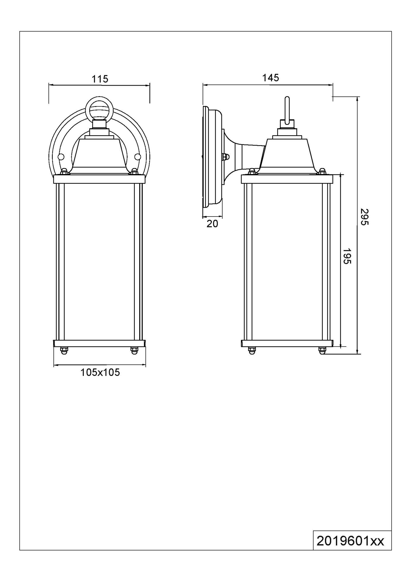 Ulkoseinävalaisin TRIO Olona E27 rustiikki