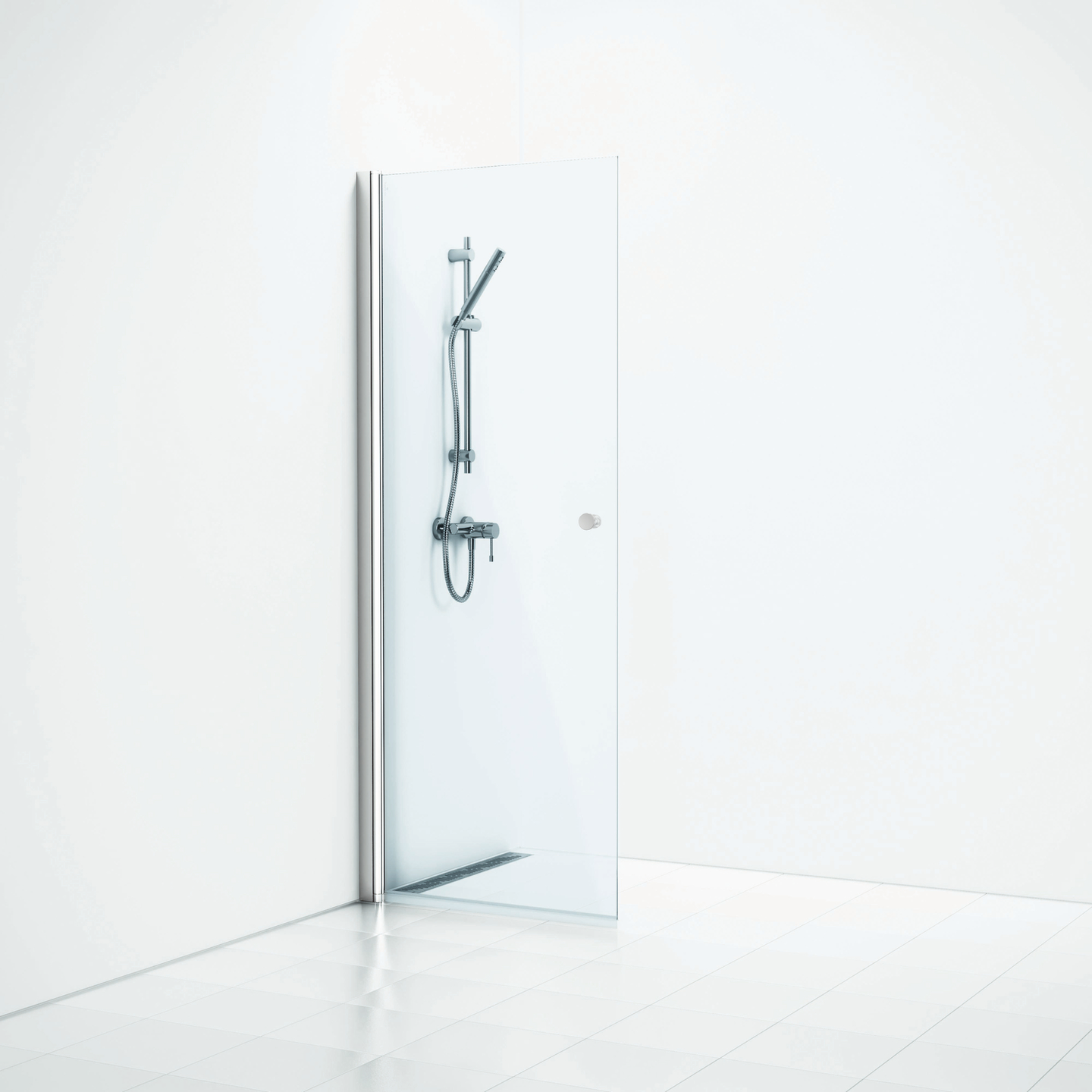 Suihkuseinä Svedbergs Skoga suora 52x198 alumiini kiilt/kirkas