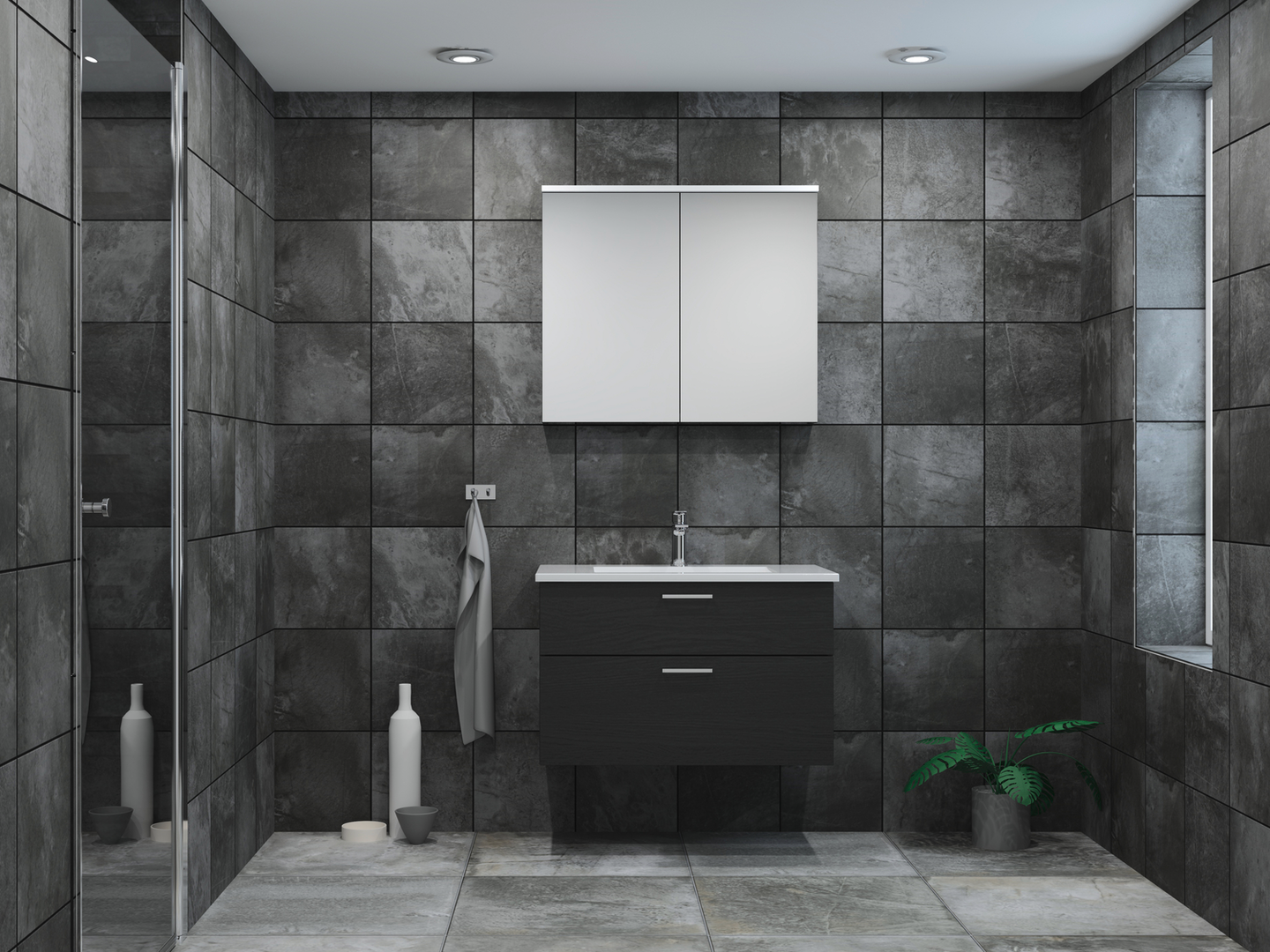 TVÄTTSTÄLLSSKÅP SVEDBERGS FORMA SVART EK 2LÅD B1 ECLEAN 80X35X50CM