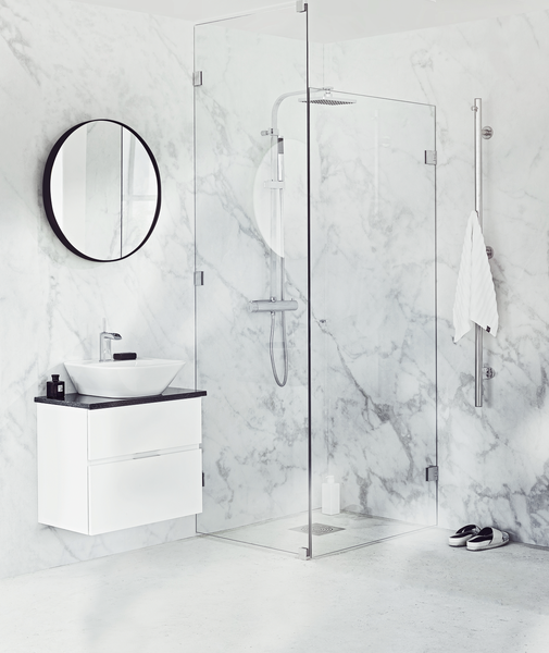 Allaskaappi Svedbergs Forma Sans 80x35 musta tammi 2 laatikkoa