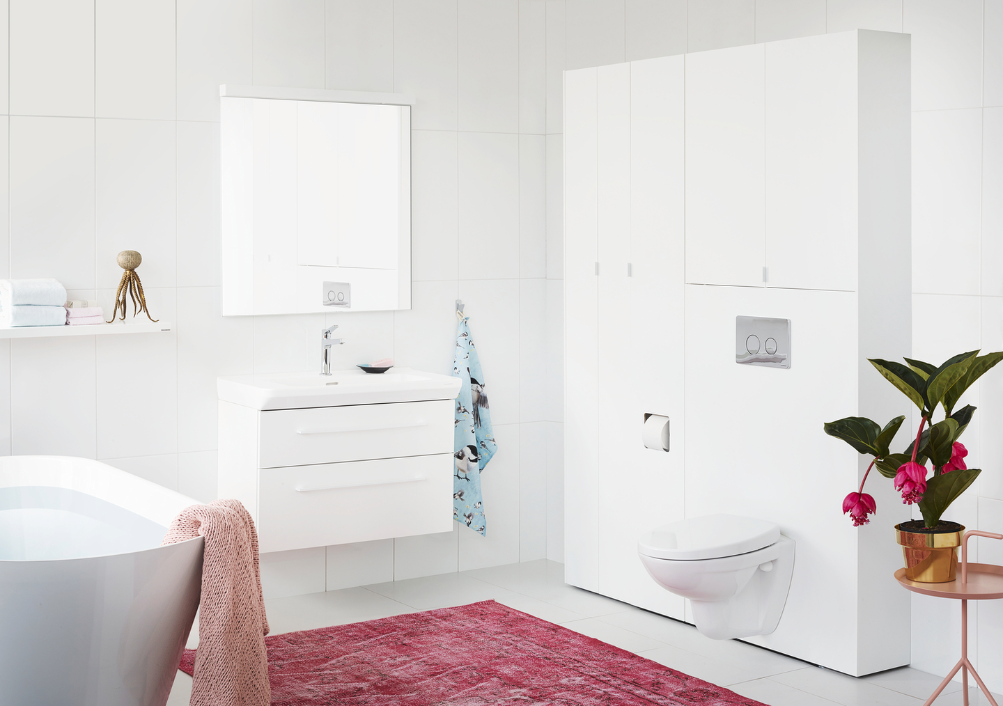 TVÄTTSTÄLLSSKÅP SVEDBERGS FORMA VIT 2LÅD B1 ECLEAN 80X35X50CM