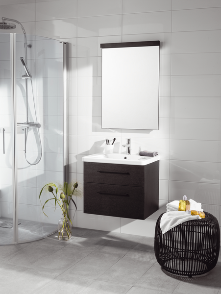 TVÄTTSTÄLLSSKÅP SVEDBERGS FORMA SVART EK 2LÅD, B1 ECLEAN 60X45X50CM