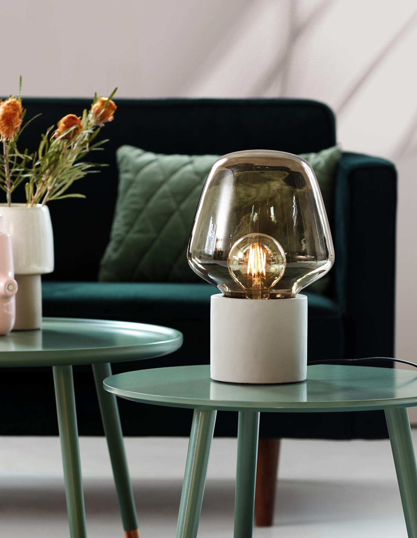 Pöytävalaisin Nordlux Christina E27 harmaa