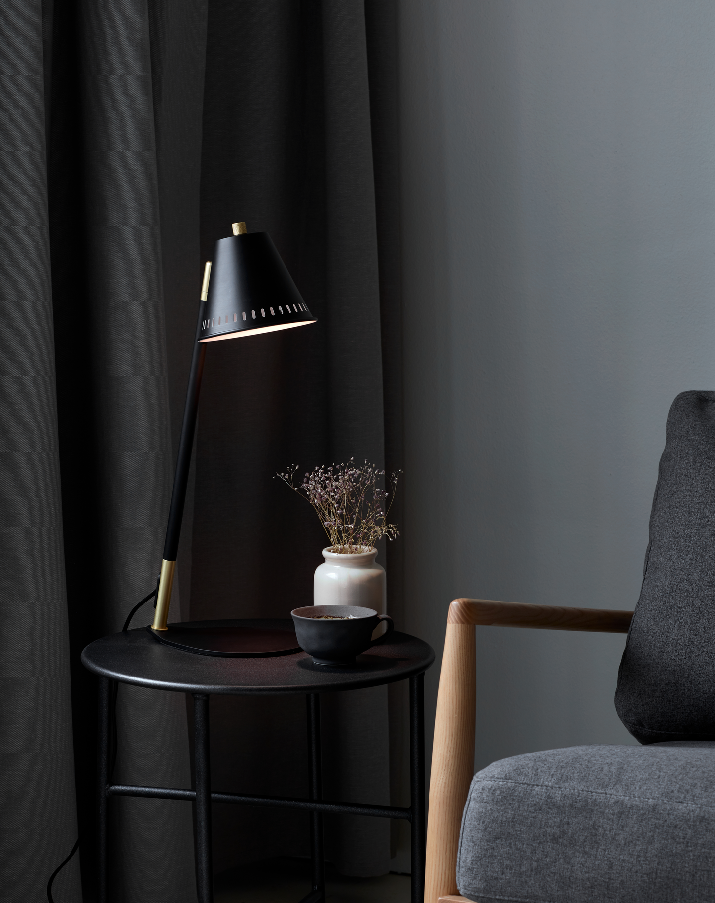 Pöytävalaisin Nordlux Pine GU10 musta