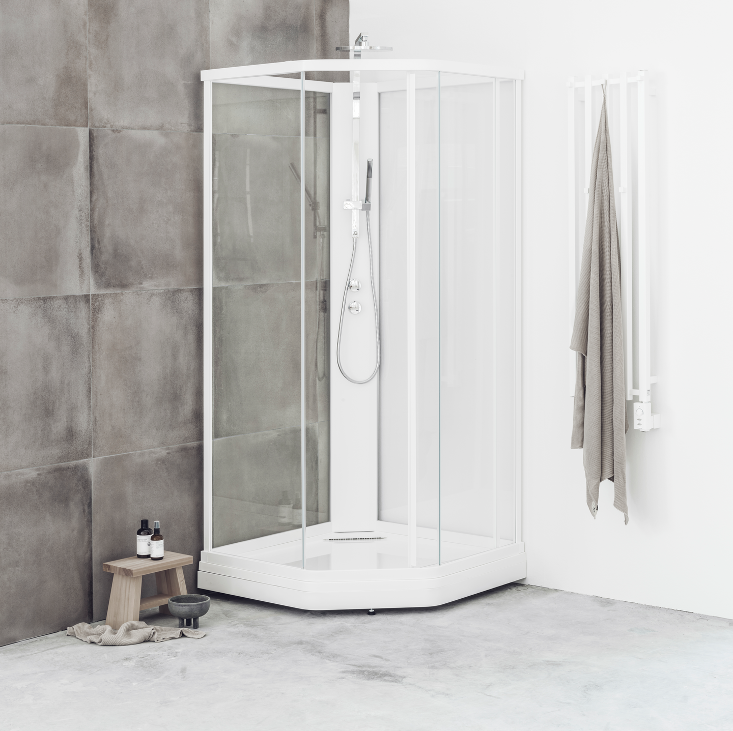 DUSCHKABIN SVEDBERGS RITUAL VIT VITGLAS 91X218X91CM