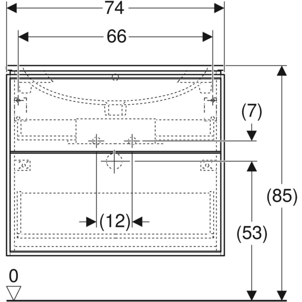 Allaskaappipaketti IDO Sense Art 75cm slim design laatikoilla laava