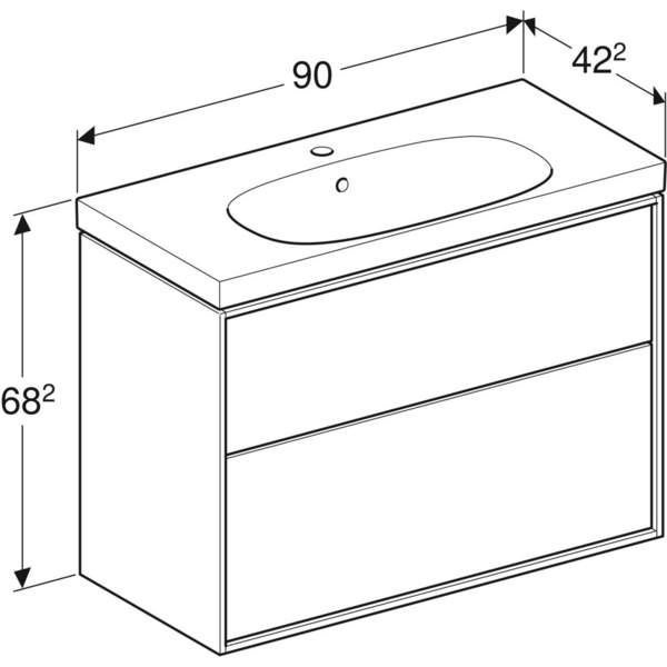 Allaskaappipaketti IDO Sense Art 90cm laatikoilla compact valkoinen