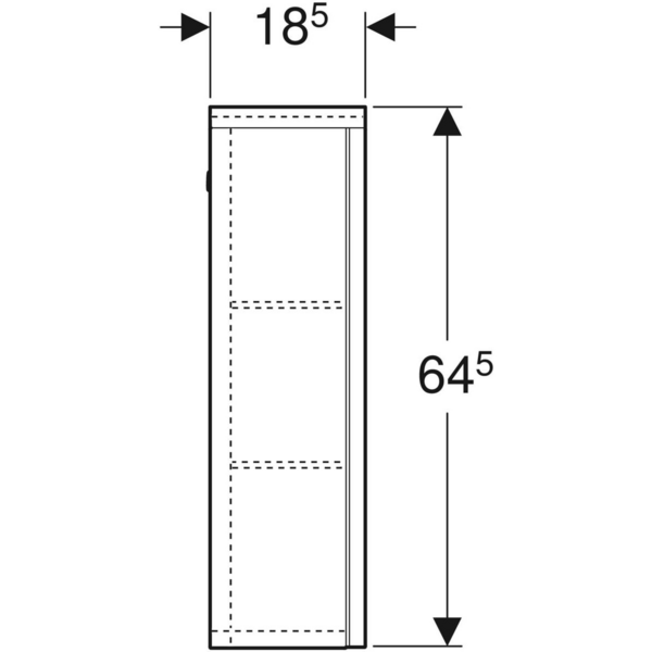 Seinäkaappi IDO Glow Square L30xS18,5xK64,5cm push open valkoinen