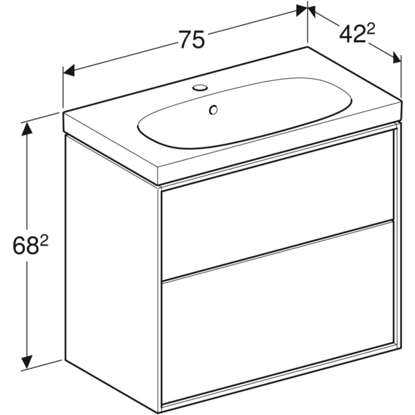 Allaskaappipaketti IDO Sense Art 75cm laatikoilla compact laava