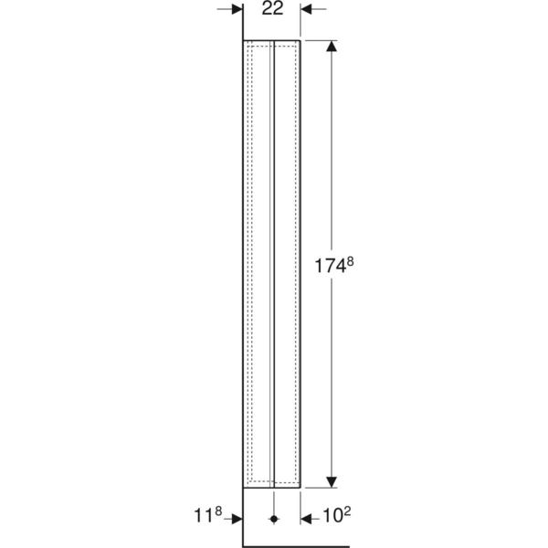 Korkeakaappi IDO Glow Square 32cm ovella ja peilillä vasen tammi