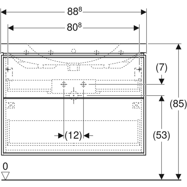 Allaskaappipaketti IDO Sense Art 90cm laatikoilla tammi