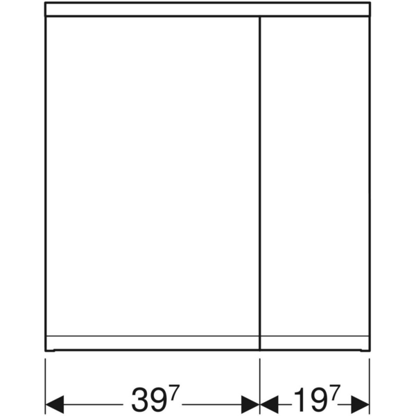 Peilikaappi IDO Glow Square oikea L60xS18,5xK64,5cm NCS