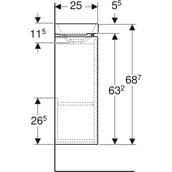 Allaskaappipaketti IDO Sense Art 40cm yhdellä ovella compact tammi