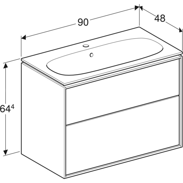 Allaskaappipaketti IDO Sense Art 90cm slim design laatikoilla valkoinen