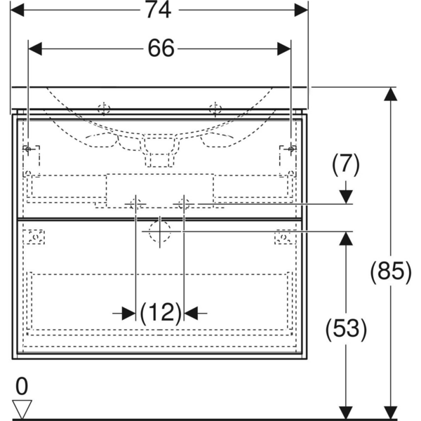 Allaskaappipaketti IDO Sense Art 75cm laatikoilla compact laava
