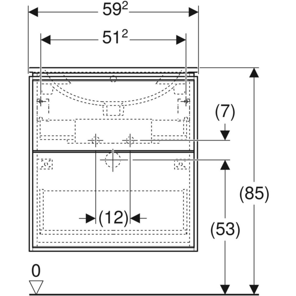 Allaskaappipaketti IDO Sense Art 60cm slim design laatikoilla tammi