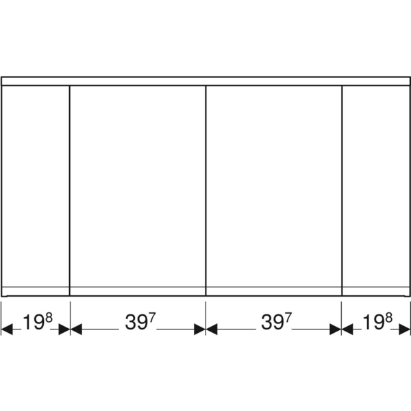 Peilikaappi IDO Glow Square L120xS18,5xK64,5cm valkoinen
