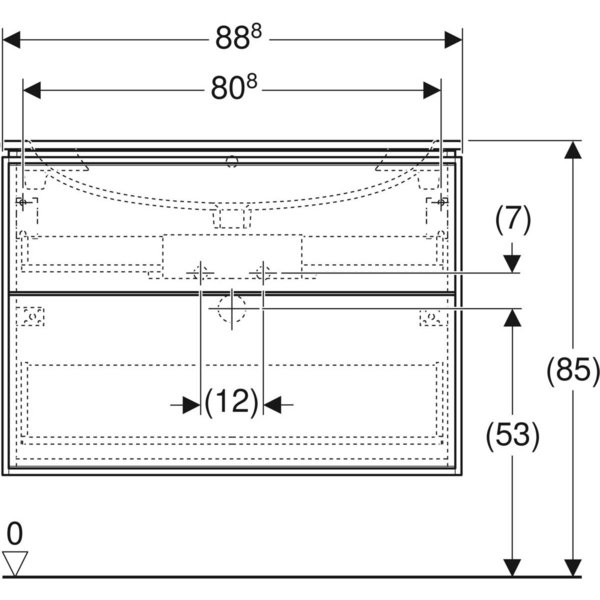 Allaskaappipaketti IDO Sense Art 90cm slim design laatikoilla yönsininen