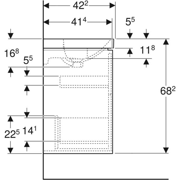 Allaskaappipaketti IDO Sense Art 90cm laatikoilla compact tammi