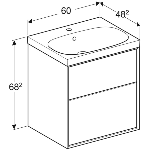 Allaskaappipaketti IDO Sense Art 60cm laatikoilla pähkinä