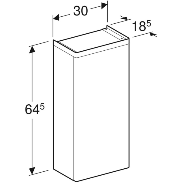 Seinäkaappi IDO Glow Square L30xS18,5xK64,5cm push open tammi