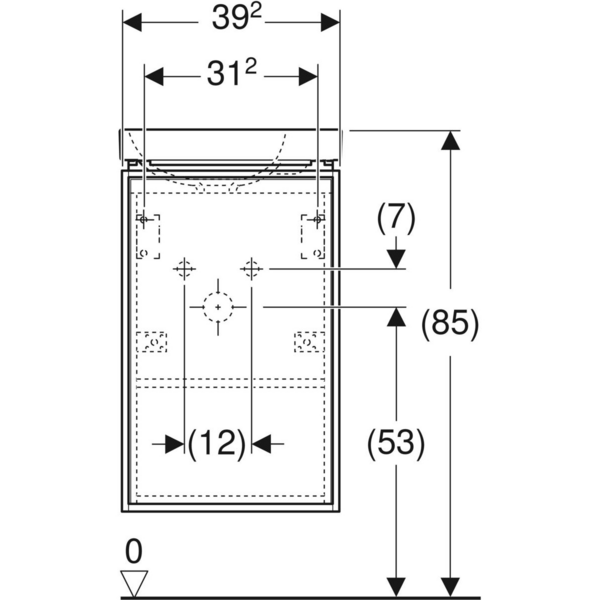 Allaskaappipaketti IDO Sense Art 40cm yhdellä ovella compact laava