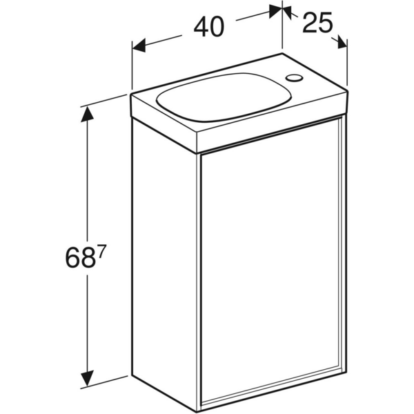 Allaskaappipaketti IDO Sense Art 40cm yhdellä ovella compact laava