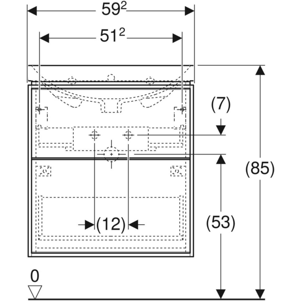 Allaskaappipaketti IDO Sense Art 60cm laatikoilla pähkinä