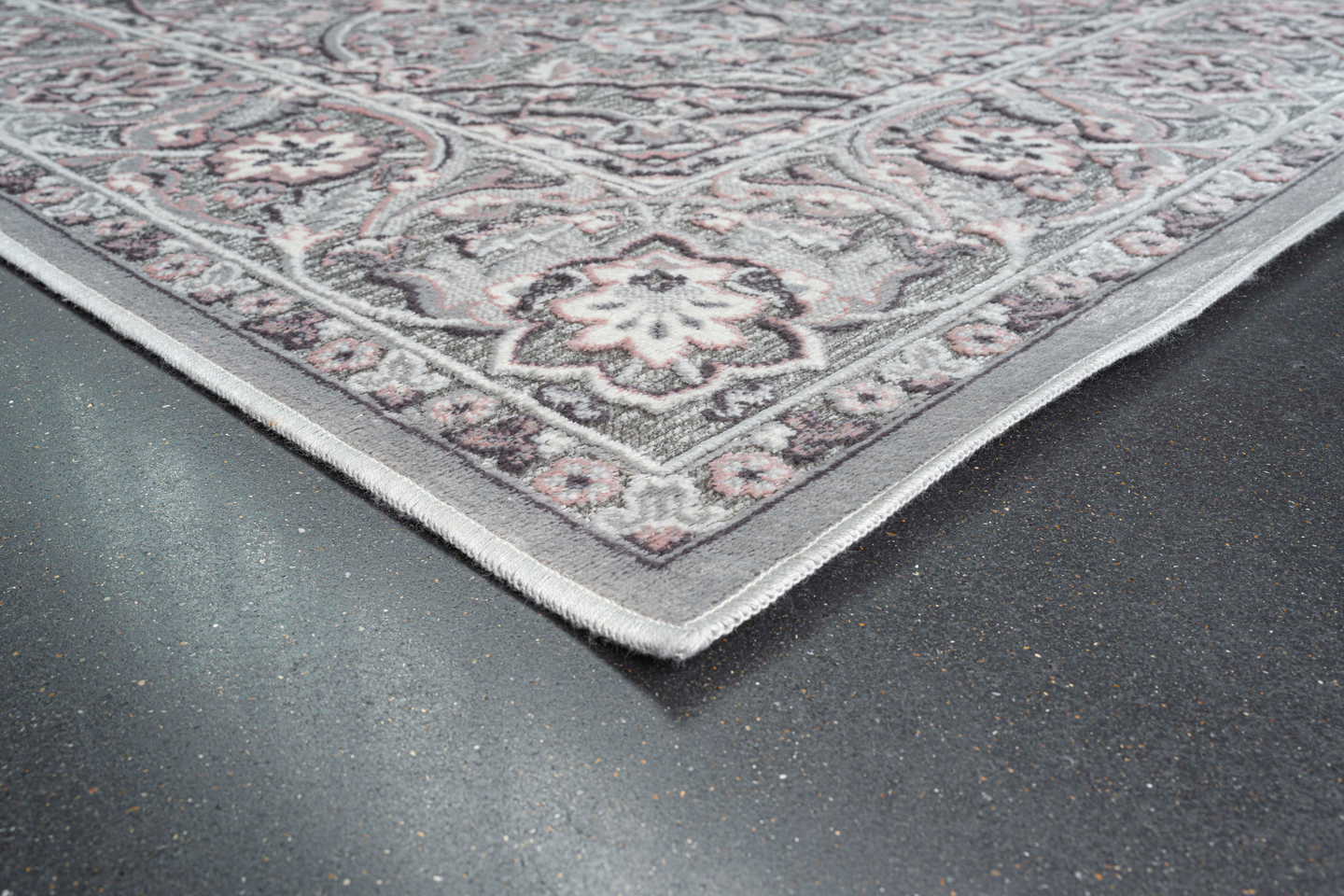 Viskoosimatto Cello Fleur 80x200cm harmaa/punainen