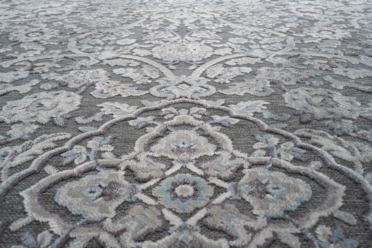 Viskoosimatto Cello Fleur 160x230cm harmaa/sininen