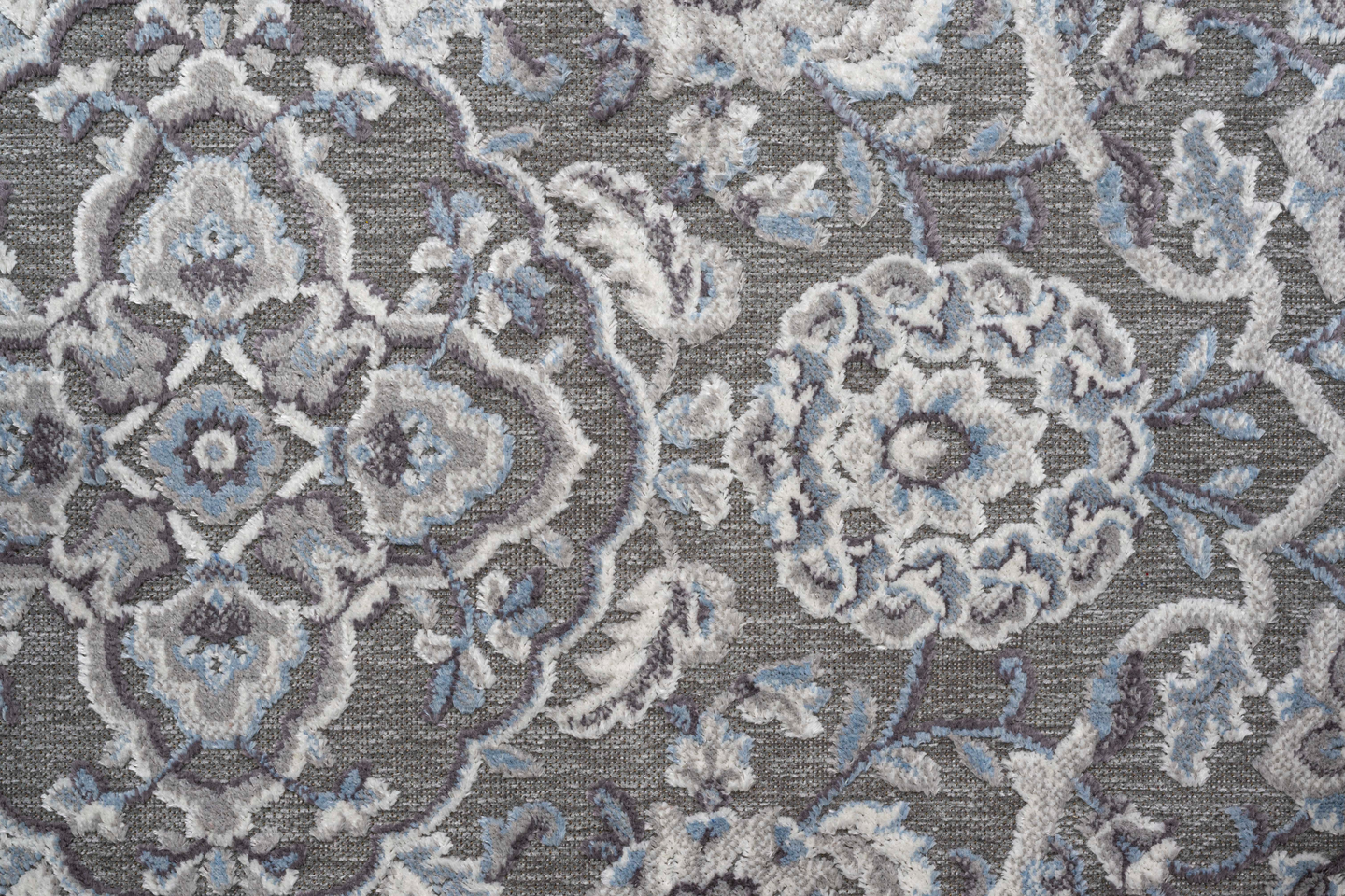 Viskoosimatto Cello Fleur 200x290cm harmaa/sininen