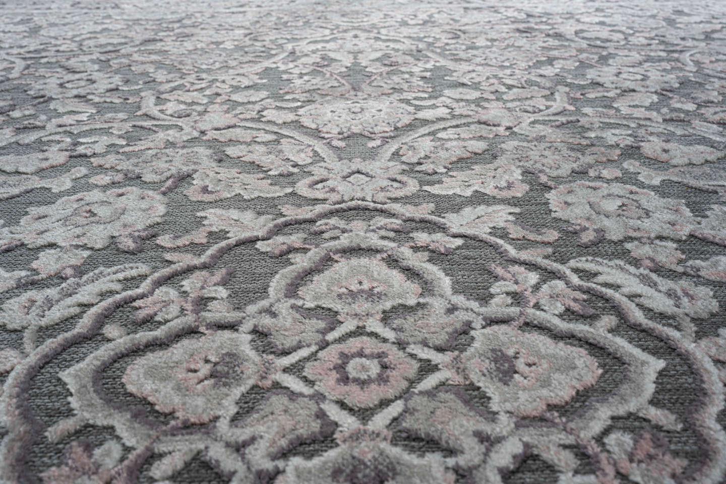 Viskoosimatto Cello Fleur 200x290cm harmaa/punainen