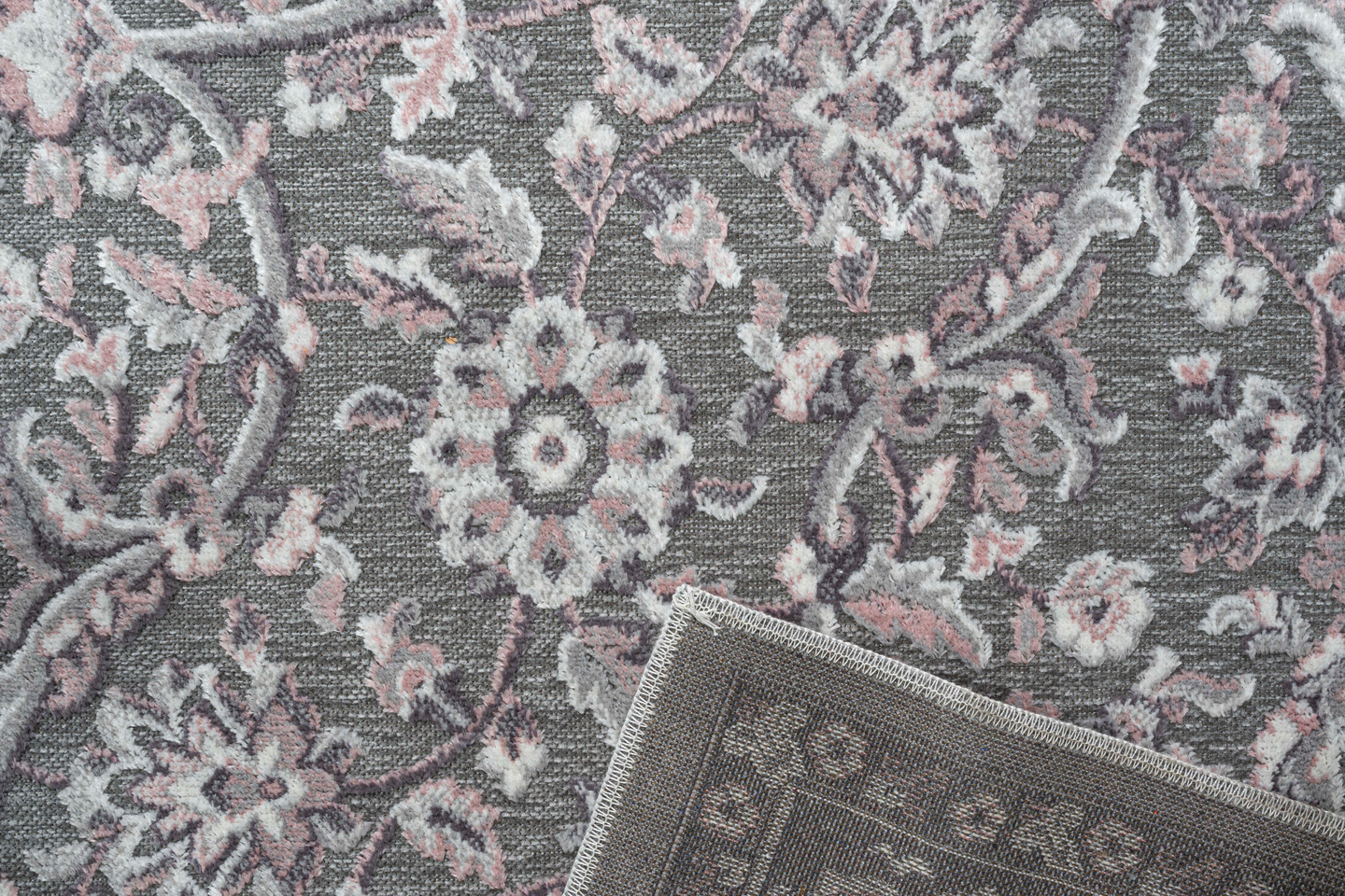 Viskoosimatto Cello Fleur 200x290cm harmaa/punainen