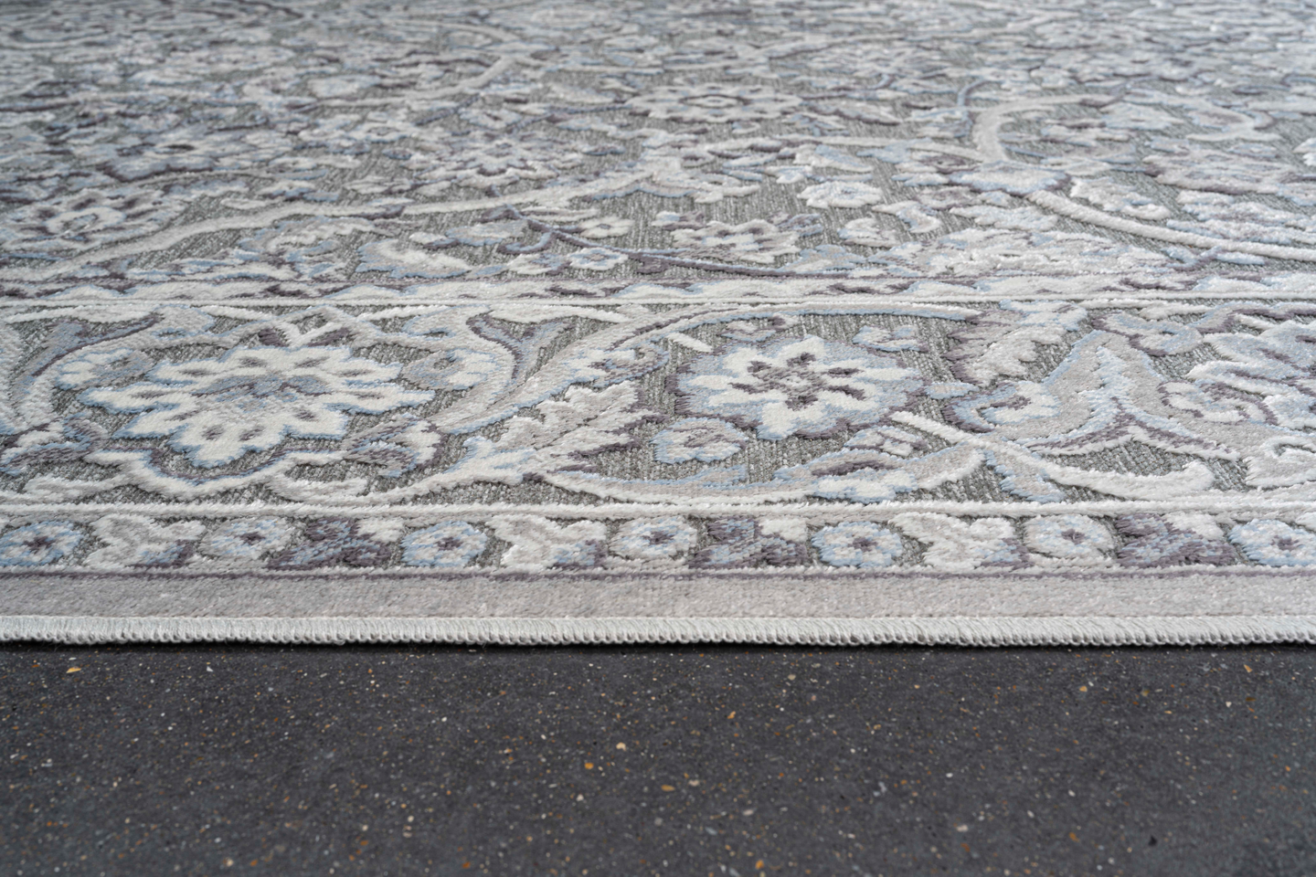 Viskoosimatto Cello Fleur 200x290cm harmaa/sininen