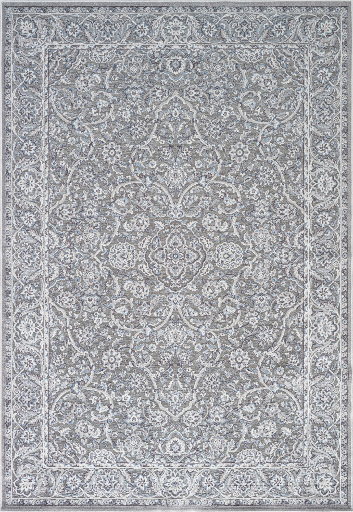 Viskoosimatto Cello Fleur 160x230cm harmaa/sininen