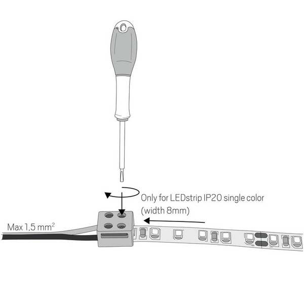 Ruuviliitin Hide-a-lite sähköinen lisätarvike 8mm IP20 5kpl