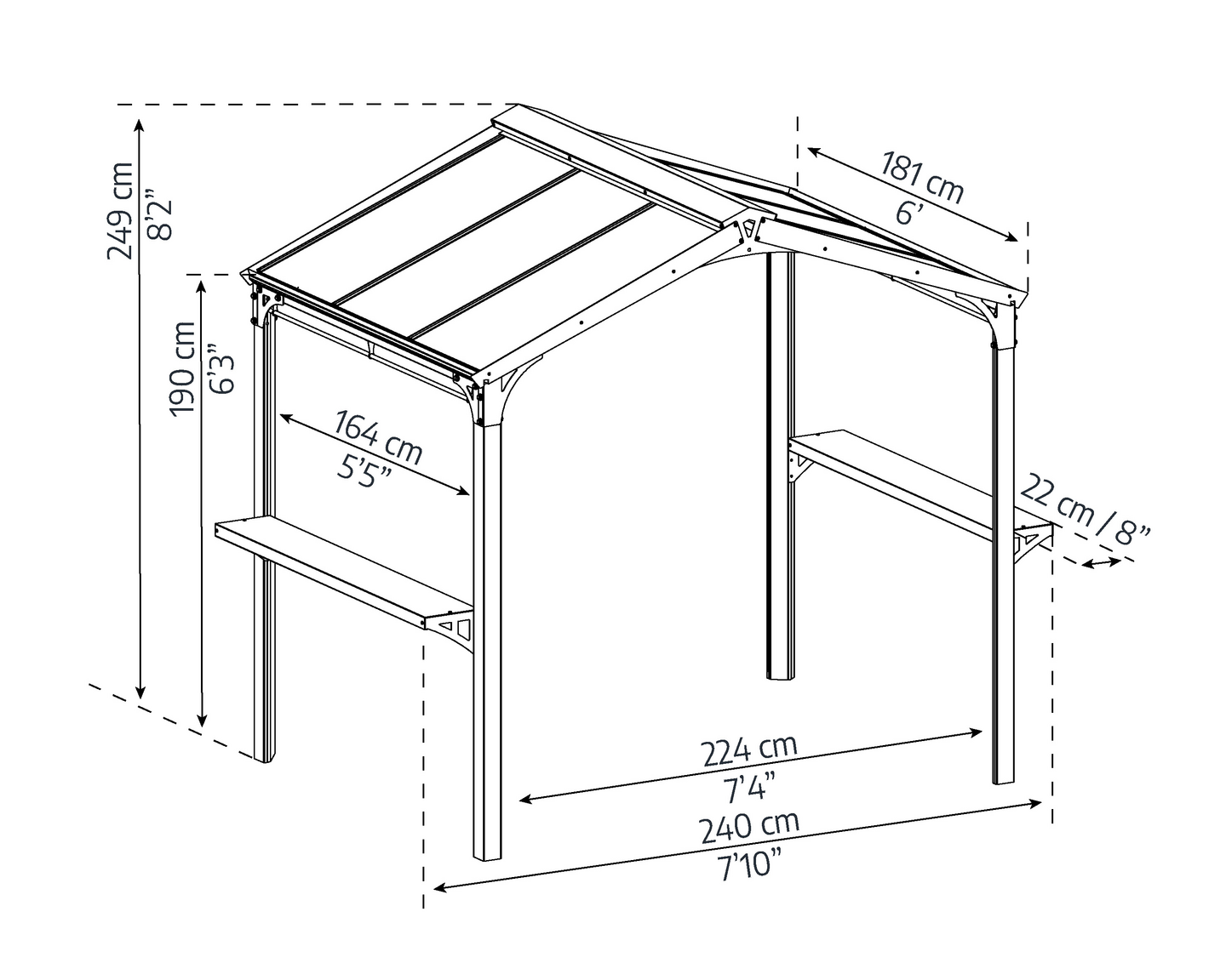 Palram - Canopia Austin grillikatos 224 x 181 cm