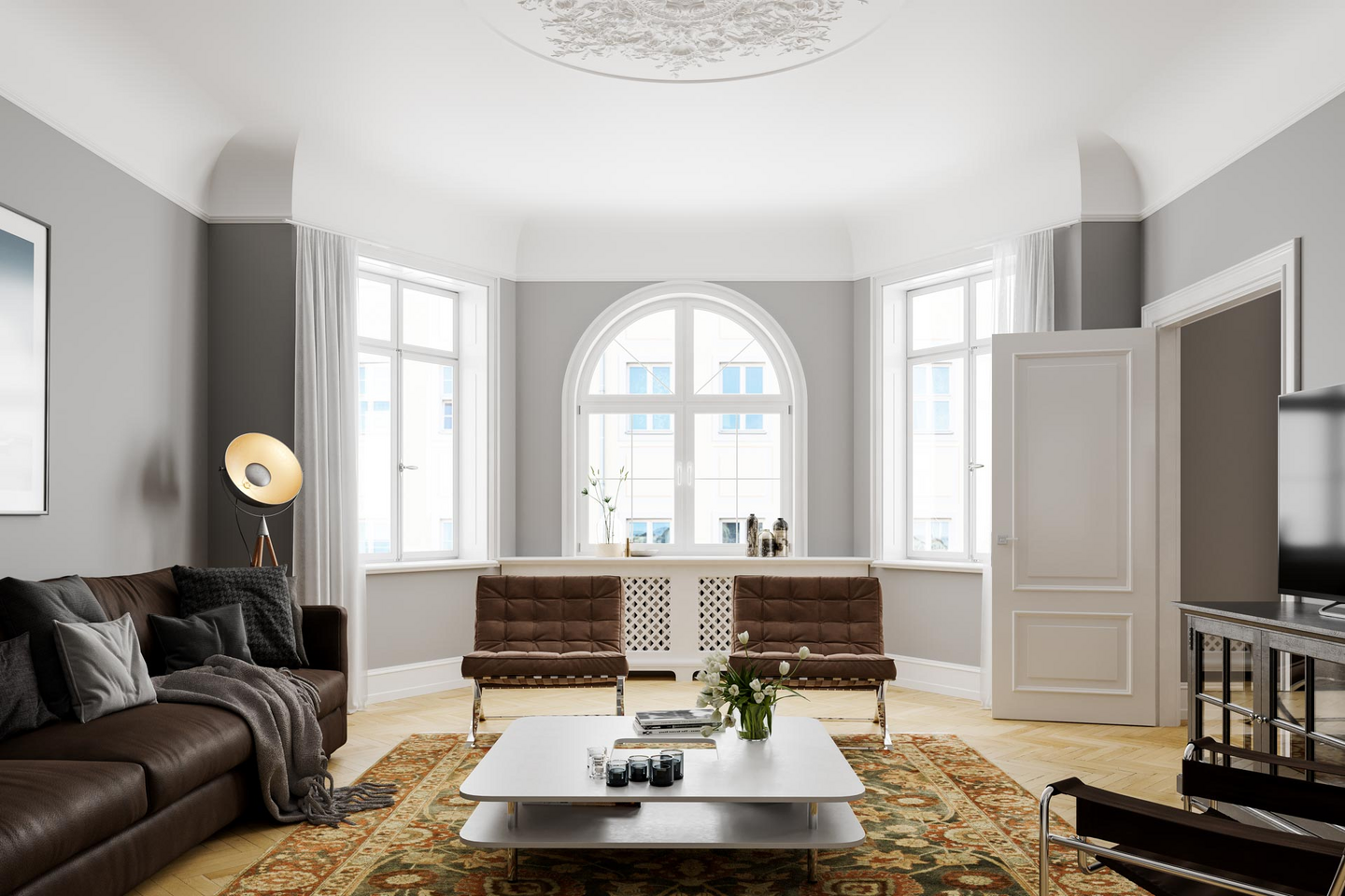 Lattiavalaisin By Rydéns Buckler antiikinhopea