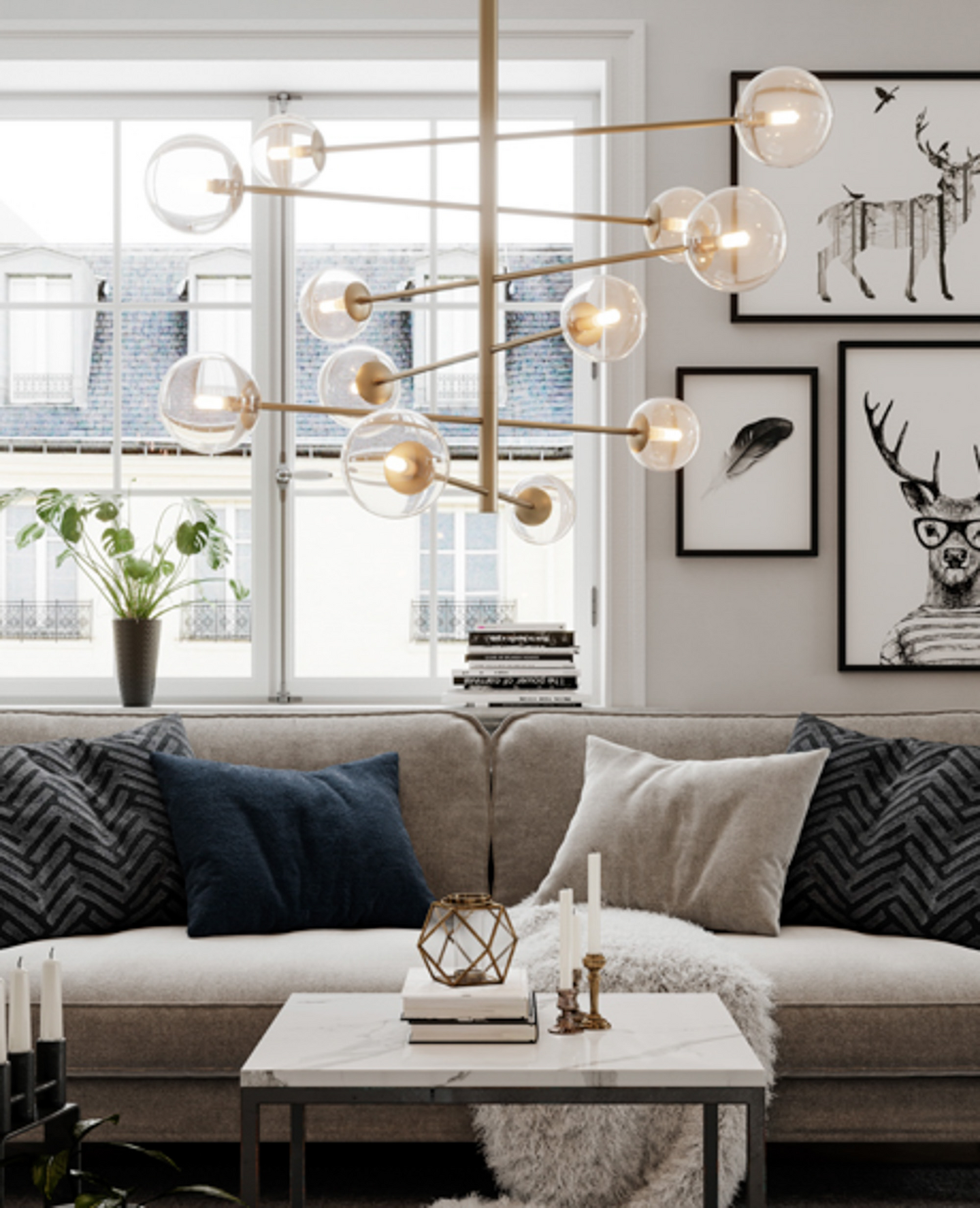 Kattovalaisin By Rydéns Avenue kulta/läpinäkyvä