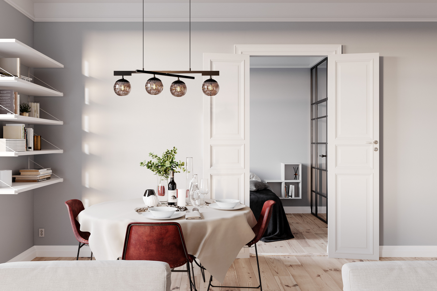 Riippuvalaisin By Rydéns Labelle 4-osainen musta/savunharmaa